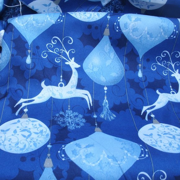 Vintage Holiday Theme Material Reindeer Ornaments  4 Yards - Picture 3 of 16